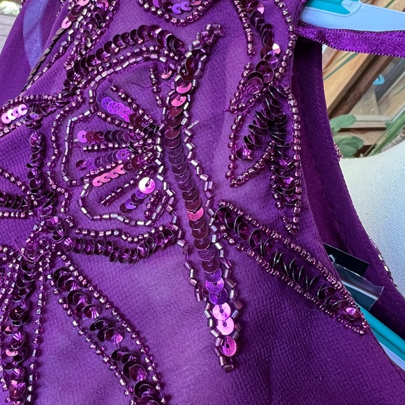 Adrianna Papell Purple Cape Dress NWT - Picture 10 of 11